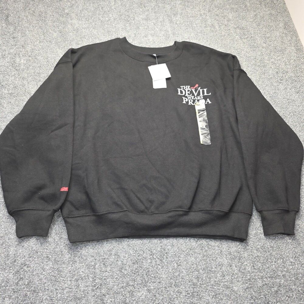 The Devil Wears Prada Sweatshirt Small Black NWT Miranda Priestly Movie Crewneck